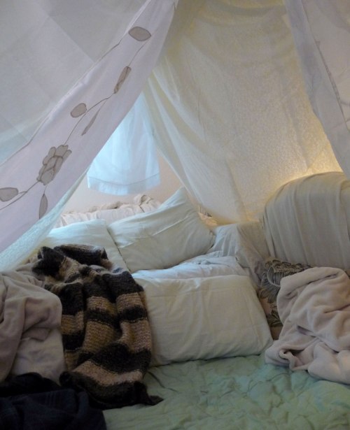 cozy living room fort